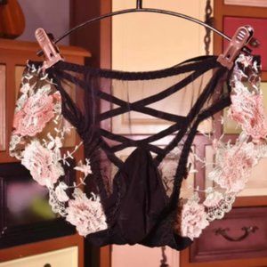 Men's Gay Sissy Pouch Sexy Panties Lingerie Underwear Black Lace Mesh L
